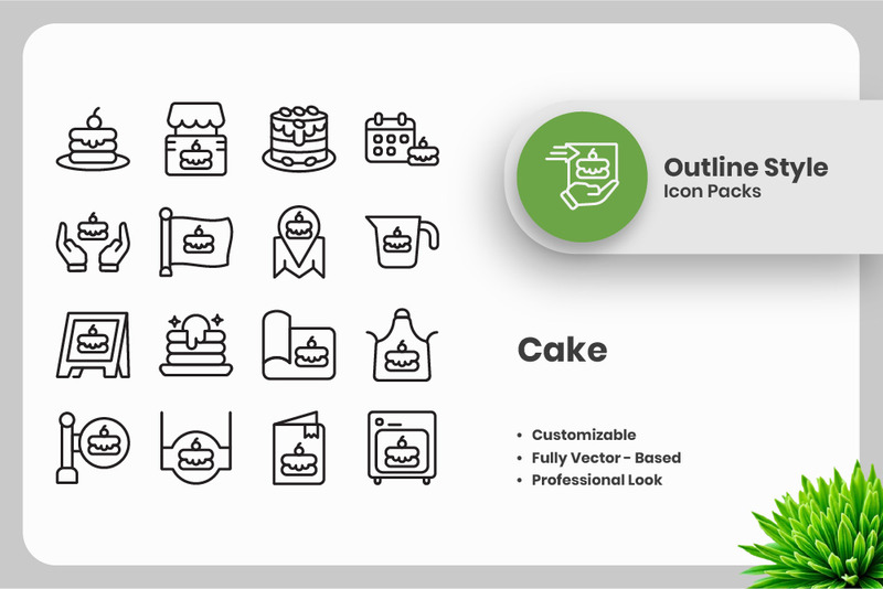 35 Set of Cake Outline Icon Collection - Features Image 1