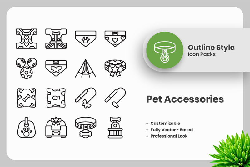 20 Set of Pet Accessories Vol 2 Outline Icon Collection - Features Image 1