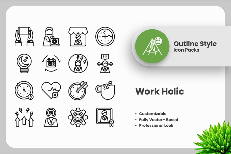 20 Set of Work Holic Vol 2 Outline Icon Collection - Features Image 1