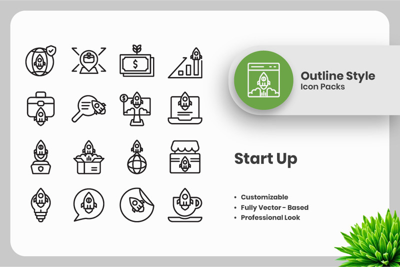20 Set of Start Up Outline Icon Collection - Features Image 1