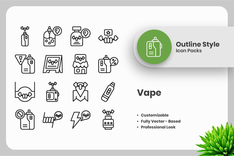 25 uppsättningar av Vape-konturikonsamling - Features Image 1