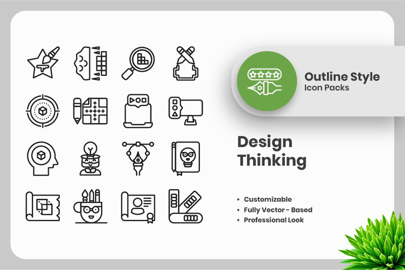 20 uppsättningar av Design Thinking Vol 2 Outline Icon Collection - Features Image 1