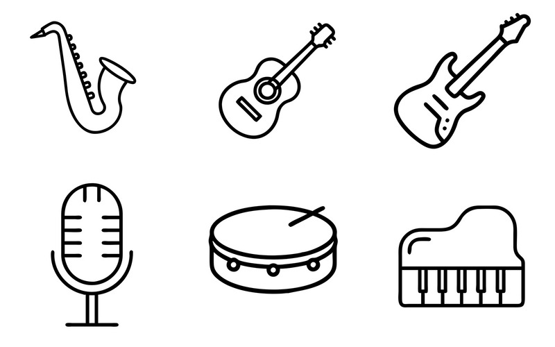 Musikinstrument ikoner komplett - Features Image 1