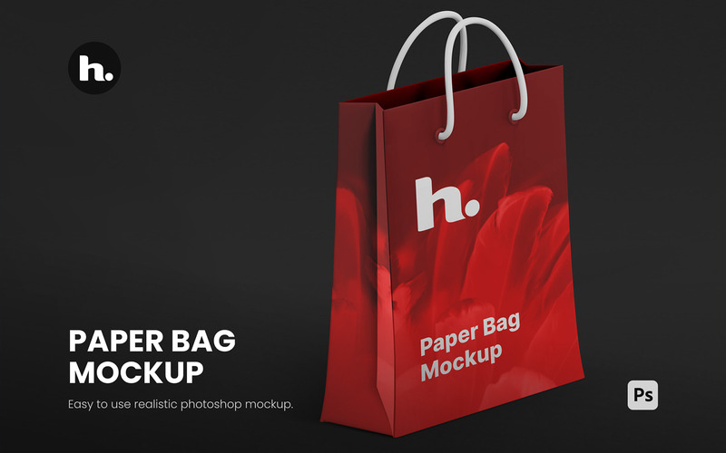 Mockup torby papierowej PSD - realistyczna torba papierowa na edytowalnym tle vol005 - Obraz funkcji 1