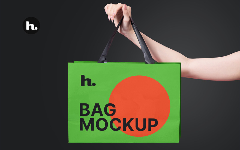Mockup torby papierowej PSD - realistyczna torba papierowa na edytowalnym tle vol007 - Obraz funkcji 1
