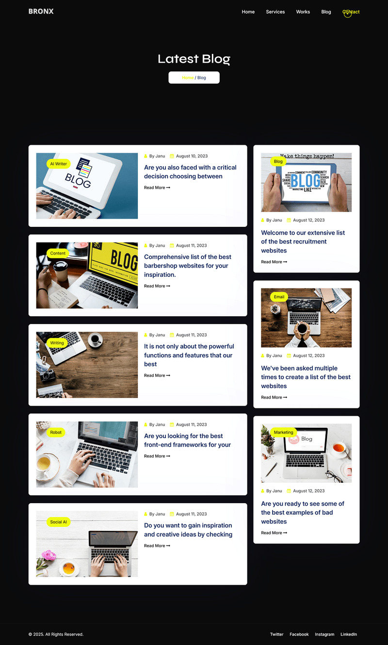 Bronx - Personal Portfolio Landing Page HTML Template - Features Image 2
