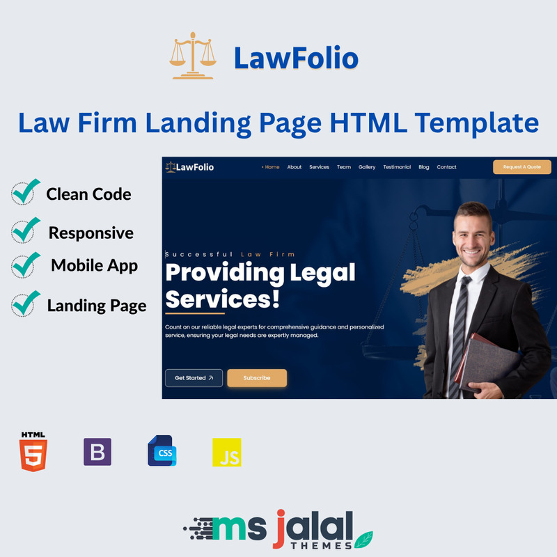 LawFolio — HTML-шаблон целевой страницы для юристов и юридических фирм - Features Image 1