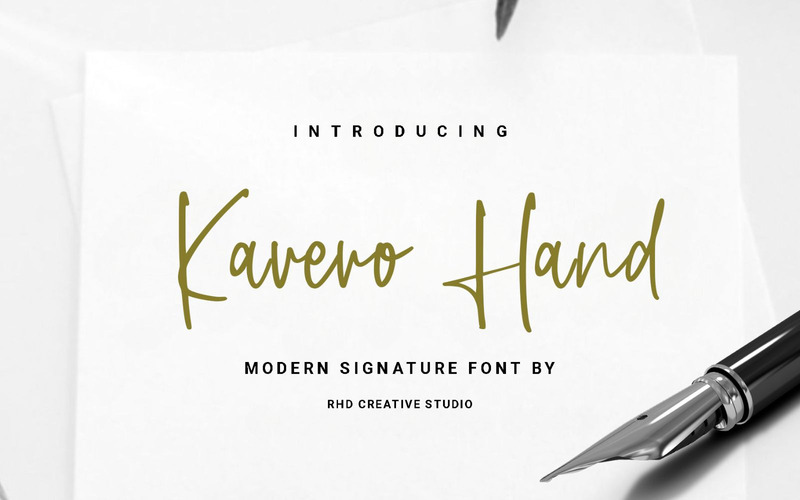 Kavero Hand - Carattere moderno per firme - Caratteristiche Immagine 1