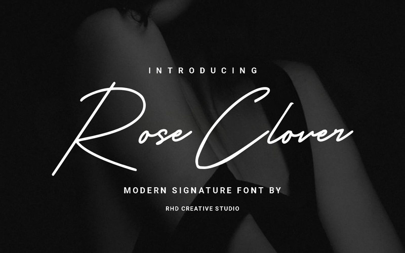 Rose Cloverr – nowoczesna czcionka Signature - Obraz funkcji 1