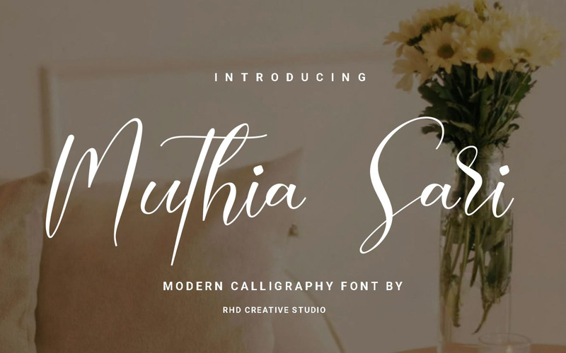 Muthia Sarii - Carattere calligrafico moderno - Caratteristiche Immagine 1