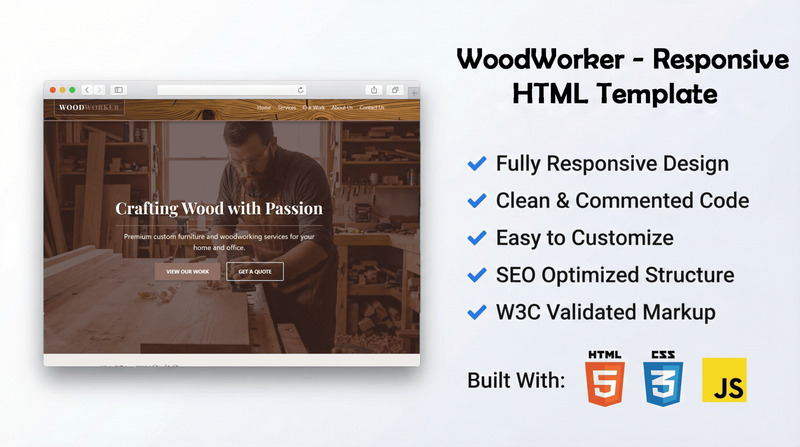 WoodWorker - Responsive HTML Template - Features Image 1