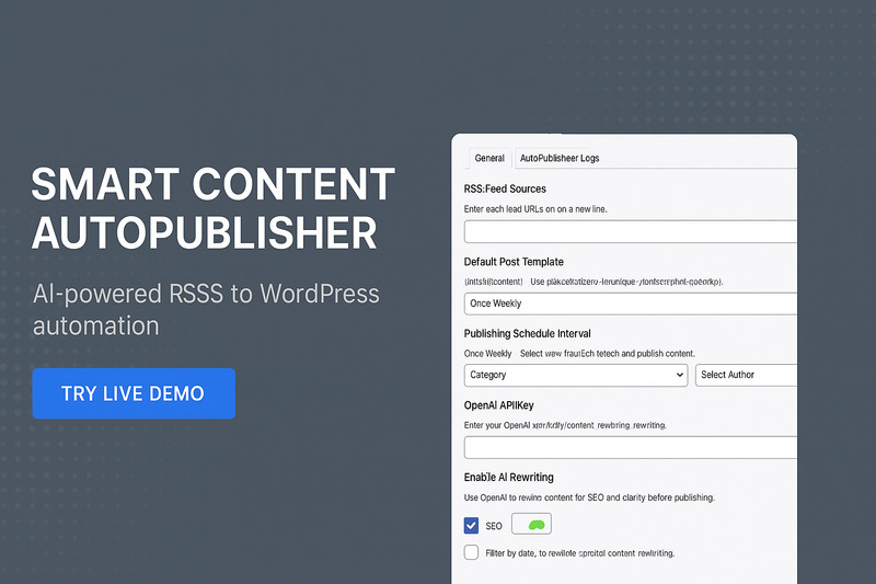 Smart Content AutoPublisher – AI RSS to WordPress - Features Image 1