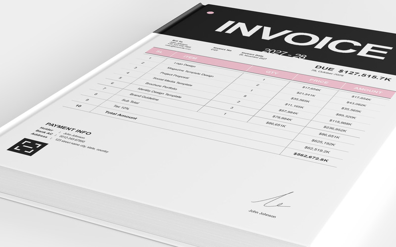 Invoice Layout Design Template #532914 - TemplateMonster