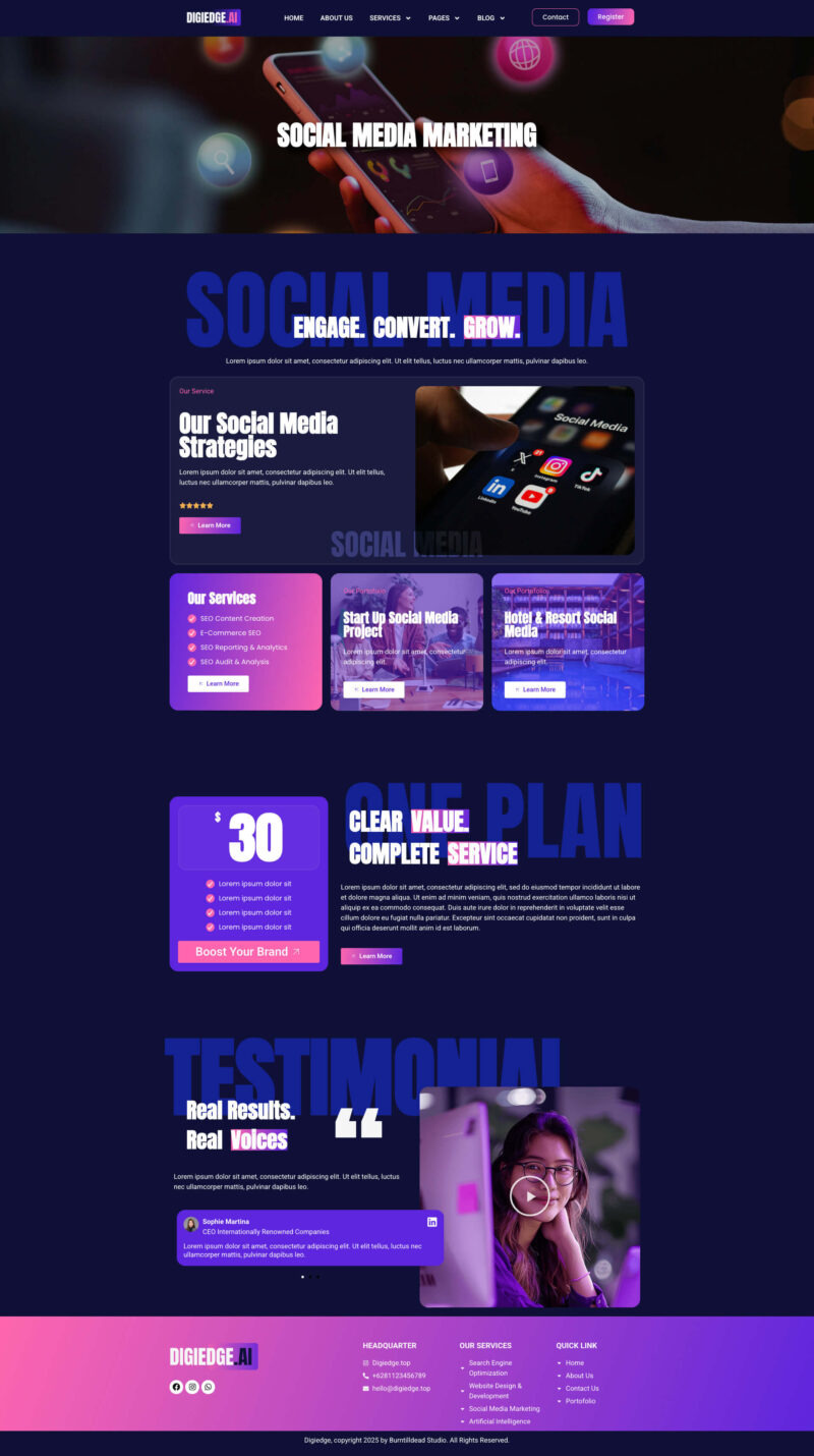 Digiedge - Kit modello Elementor per agenzia digitale - Caratteristiche Immagine 4