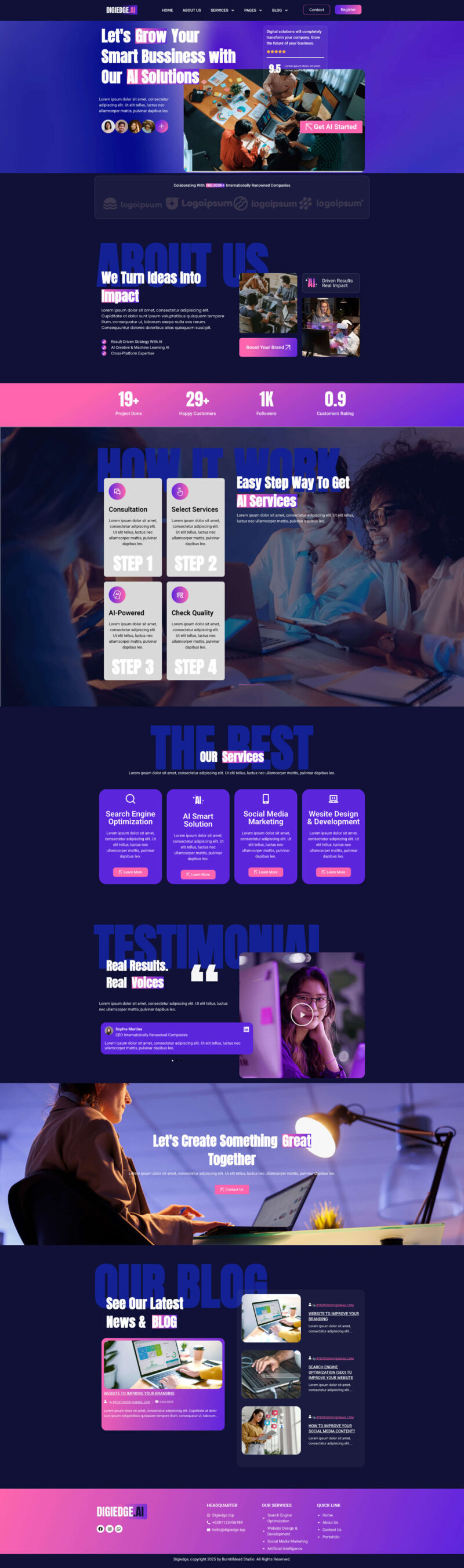 Digiedge - Kit modello Elementor per agenzia digitale - Caratteristiche Immagine 1