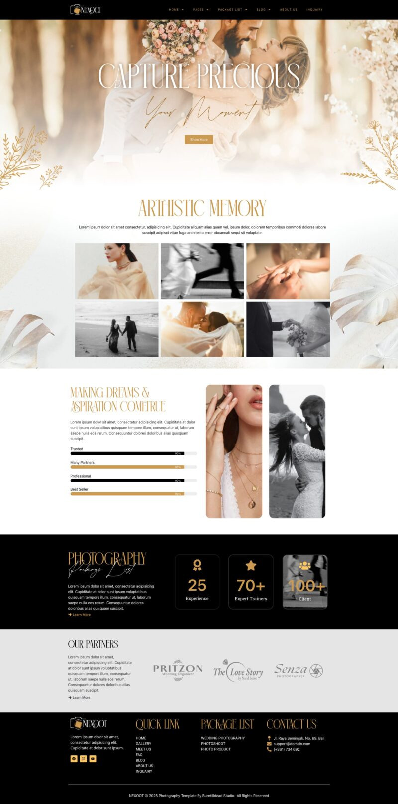 Nexoot - Modern Photography Portfolio Template Kit - Features Image 1