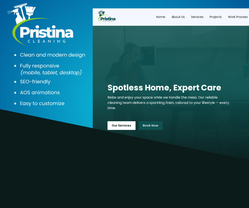 Pristina – Modern Cleaning Service HTML Landing Page Template - Features Image 1