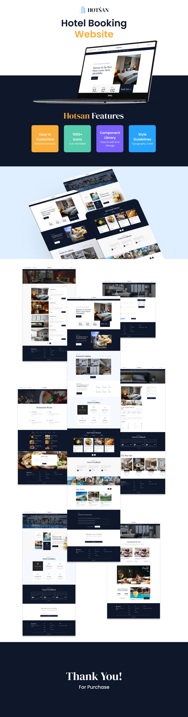 Hotsan – Hotellbokningsgränssnittskit - Features Image 1