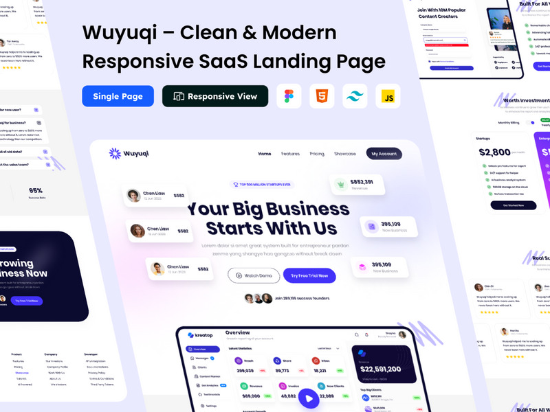 Wuyuqi – Clean Modern Responsive SaaS Landing Page - Features Image 1