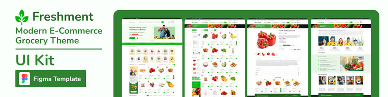 Freshment - Modernt e-handelstema för livsmedelsbutiker Figma-mall - Features Image 1