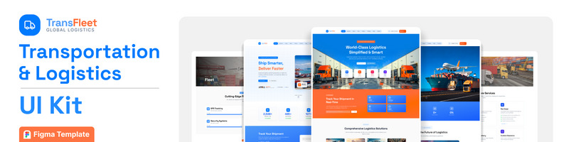 TransFleet – Transport och logistik Figma UI-mall - Features Image 1