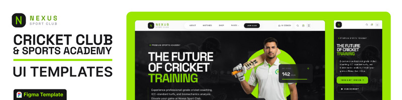 Nexus Sport Club – Cricketklubb och sportakademi Figma UI-mall - Features Image 1