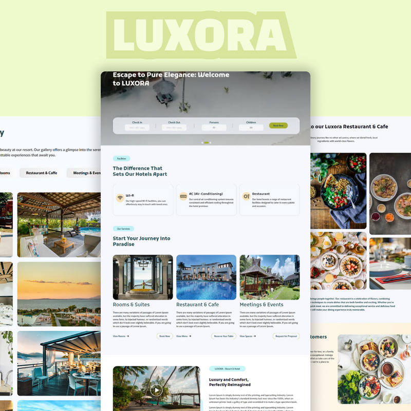 LUXORA - Modello HTML per sito web di resort e hotel - Caratteristiche Immagine 1