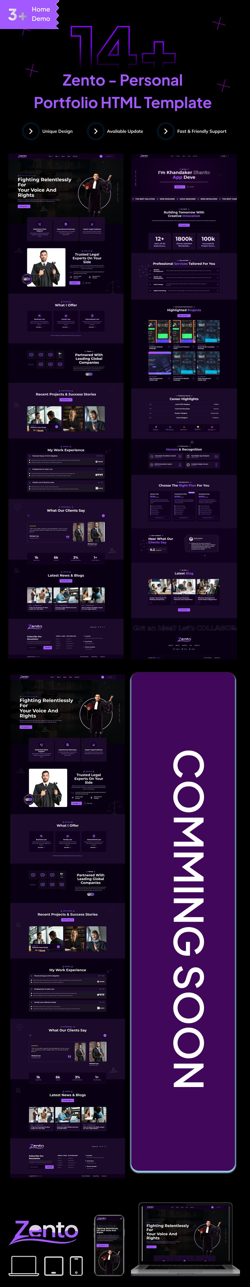 Zento - Modello HTML per portfolio personale - Caratteristiche Immagine 1
