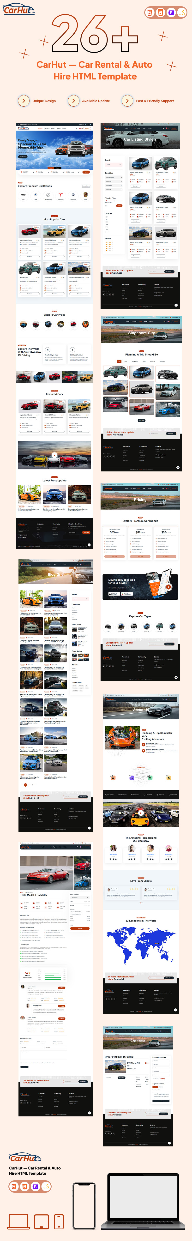 CarHut — Car Rental and Auto Hire HTML Template - Features Image 1