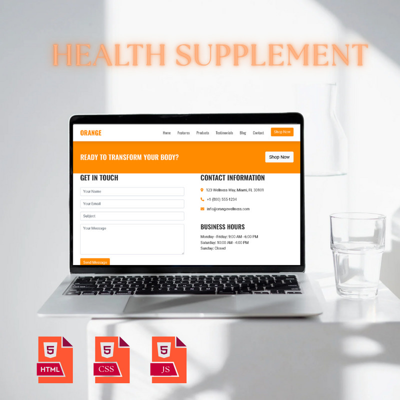 Orange – Health Supplements HTML Landing Page Template - Features Image 4