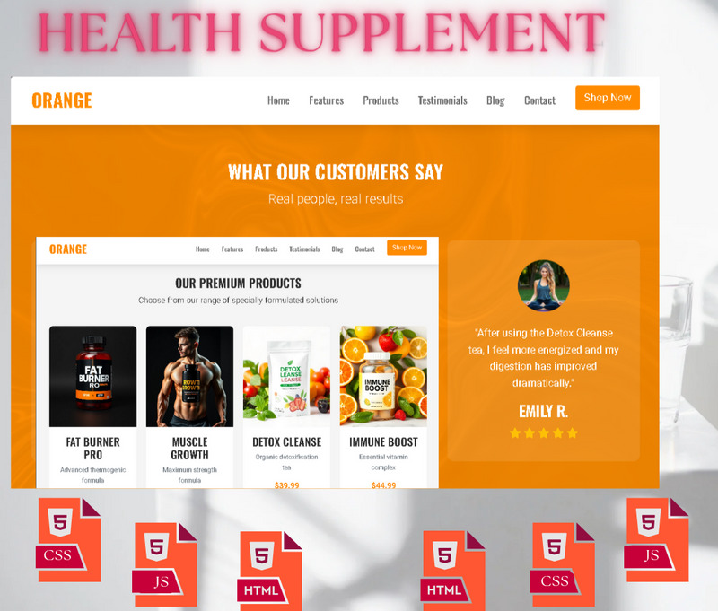 Orange – Health Supplements HTML Landing Page Template - Features Image 3