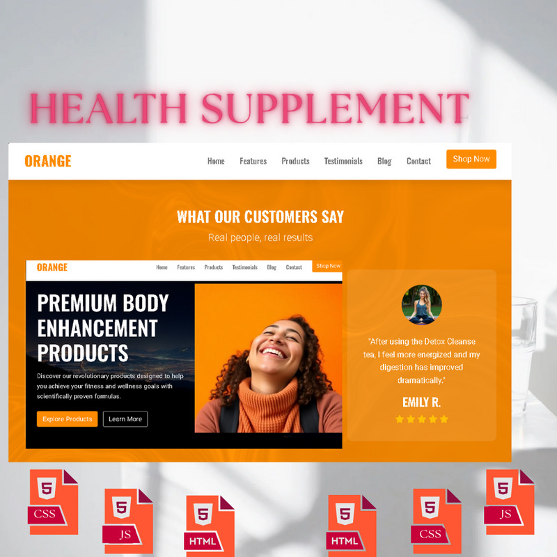Orange – Health Supplements HTML Landing Page Template - Features Image 1
