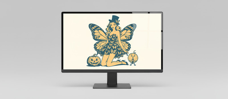 Gothic Black Butterfly Girl Character Design with Ethereal Wings for Dark Fantasy Art and Decoration - Features Image 1