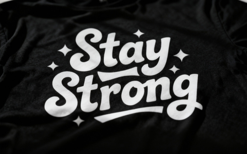 Stay Strong Retro Typography - Motivational Quote Vector Design t-shirt - Features Image 2