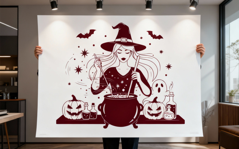 Гламурная ведьма готовит магию в котле на Хэллоуин - Features Image 1