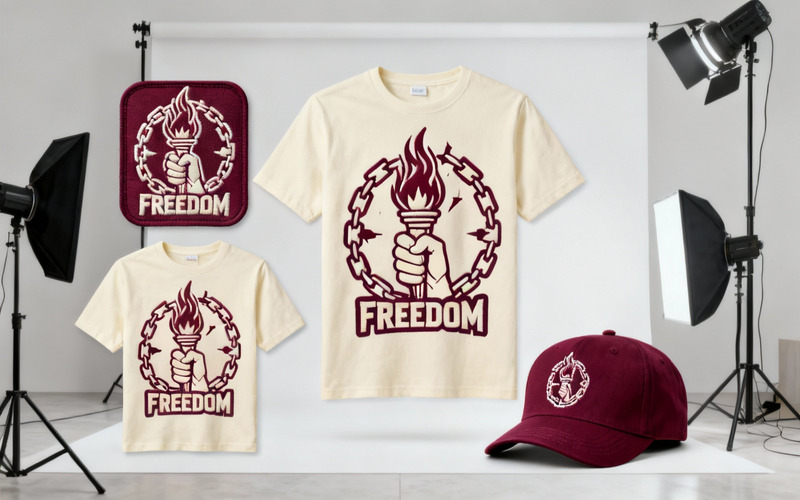 Ilustração vetorial do quebra-corrente da tocha da liberdade para design de camisetas e branding de streetwear - Features Image 2