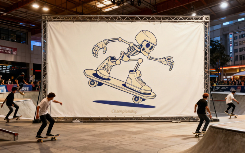 Vintage Skeleton Skateboard Artwork for Apparel and Print-on-Demand Use - Features Image 2