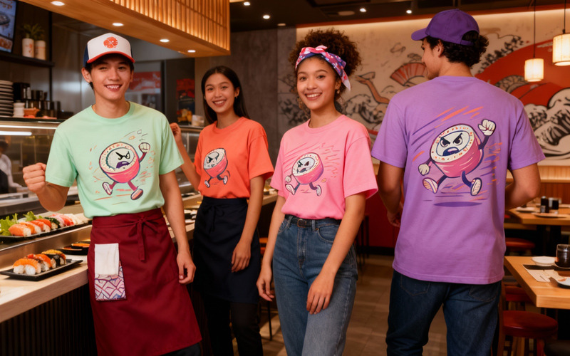 Angry Sushi Character Vector Illustration - Versatile AI File for T-shirts, Logos, Merchandise - Features Image 2