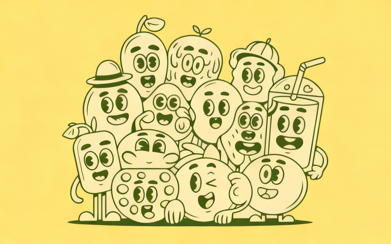 Cute Kawaii Fruit Faces Vector Illustration - Features Image 2