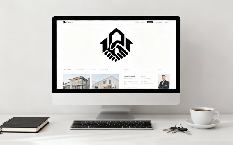 适用于建筑和住宅物业业务的简约几何房屋标志设计 - Features Image 1