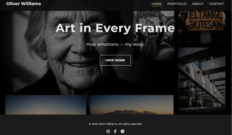 Oliver fotóportfóliójának sablonja - Features Image 1