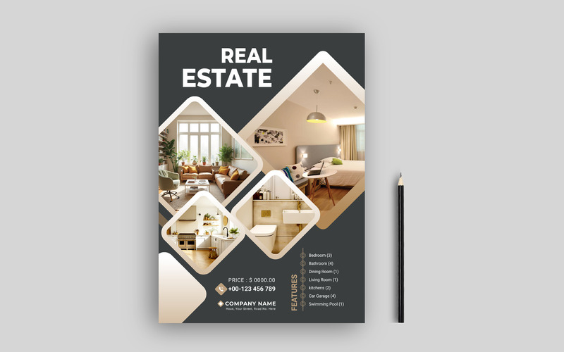 Real estate flyer design for house business - Features Image 4