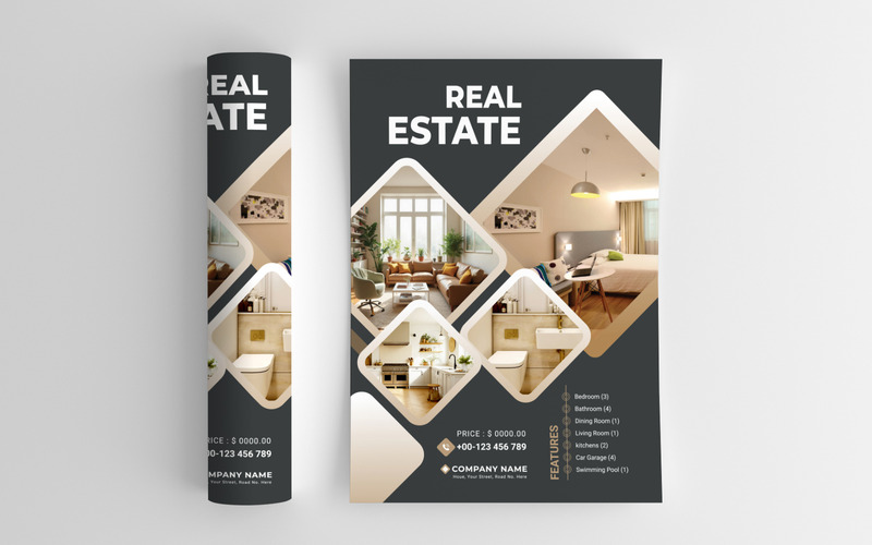 Real estate flyer design for house business - Features Image 1