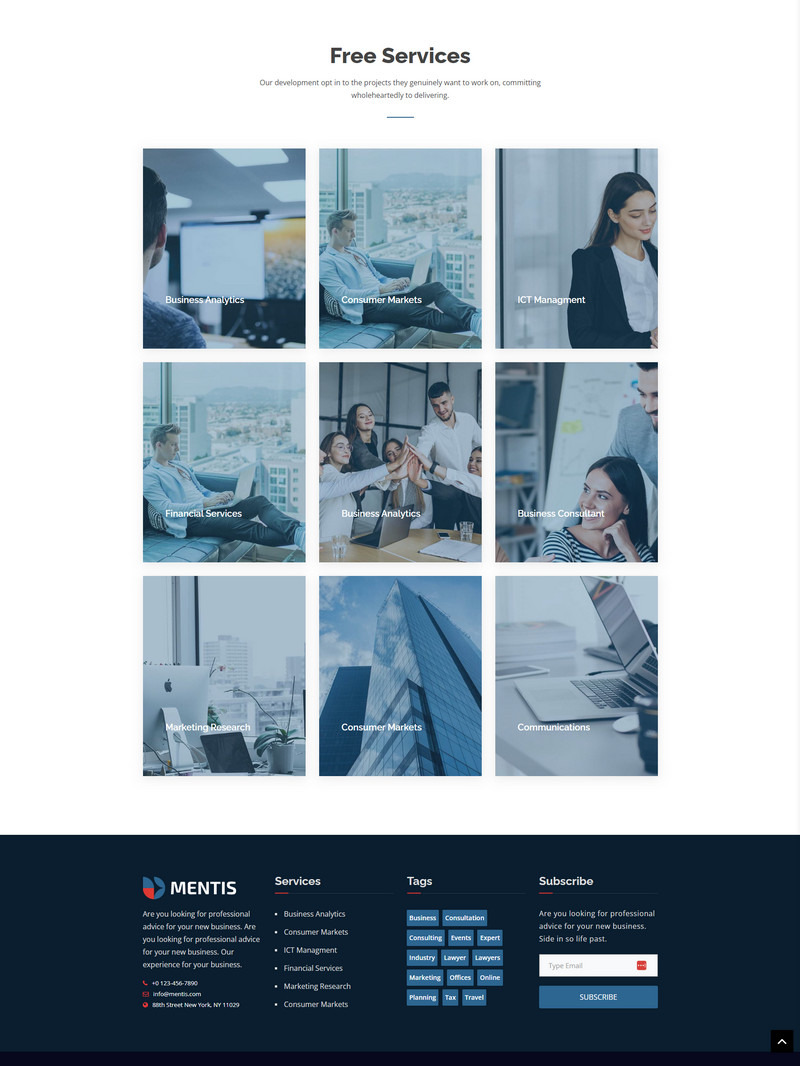 Mentis - Tema Elementor de WordPress para consultoría empresarial y multipropósito - Características Imagen 8