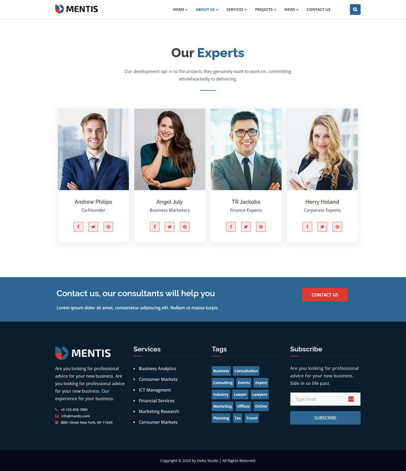 Mentis - Tema Elementor de WordPress para consultoría empresarial y multipropósito - Características Imagen 7