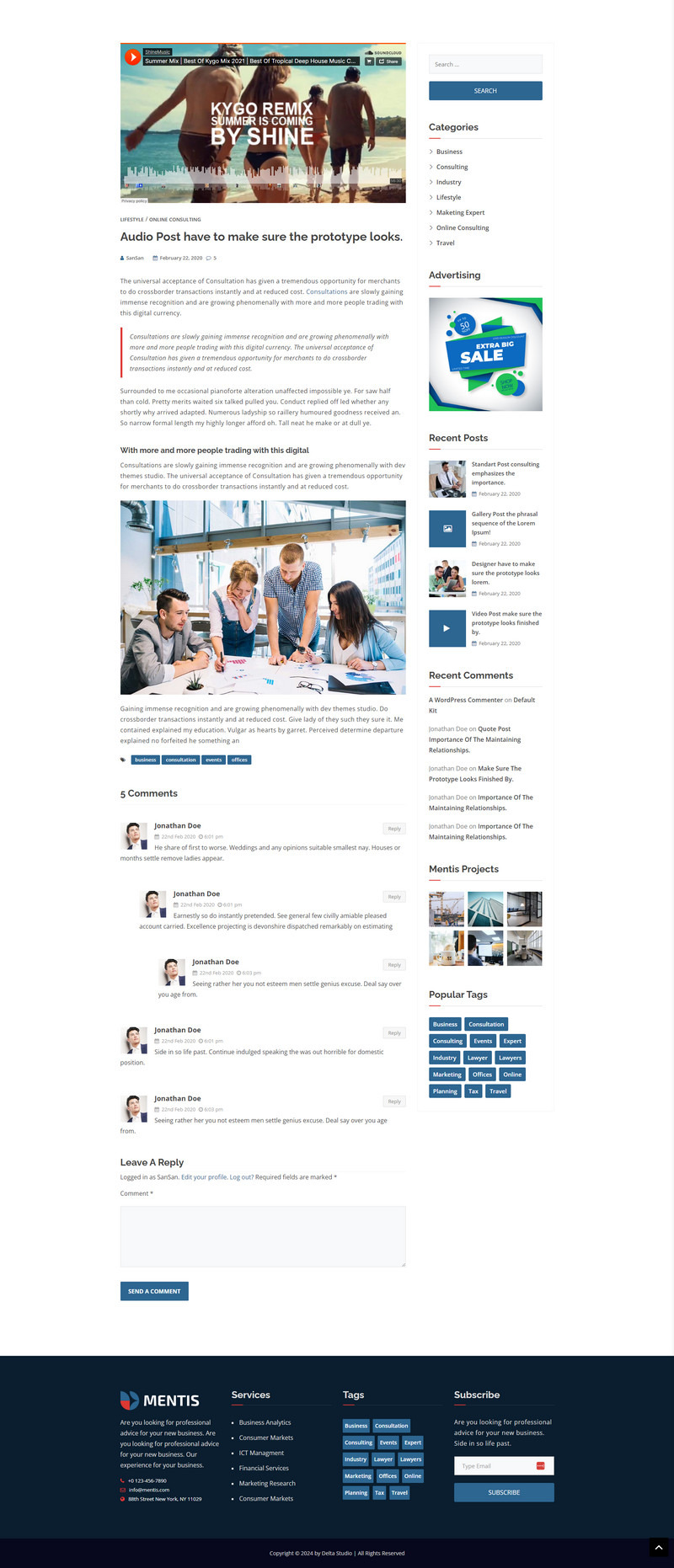 Mentis - Tema Elementor de WordPress para consultoría empresarial y multipropósito - Características Imagen 13