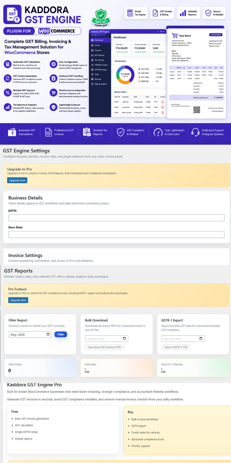 Plugin Kaddora GST Engine pro WooCommerce - Features Image 1