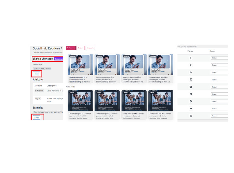 KDR SocialHub – Extension WordPress pour les boutons de partage social et les réseaux sociaux - Caractéristiques de l’image 1