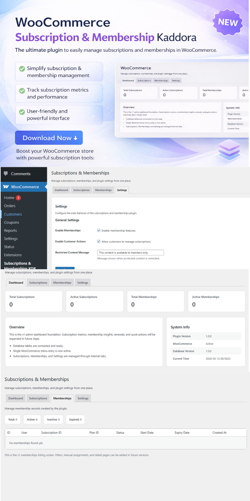 Plugin pro předplatné WooCommerce s členstvím a opakovanými platbami – Kaddora - Features Image 1