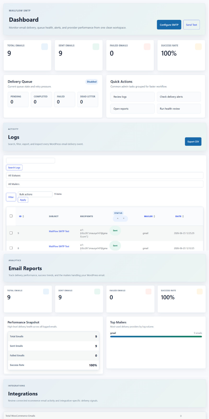 Complemento SMTP de Kaddora MailFlow - Características Imagen 1
